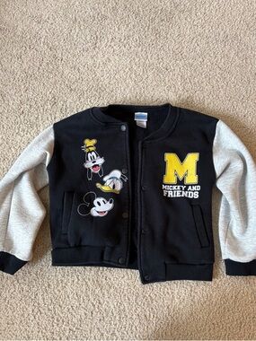 Disney Mickey and Friends Black and Gray Varsity Hoodie